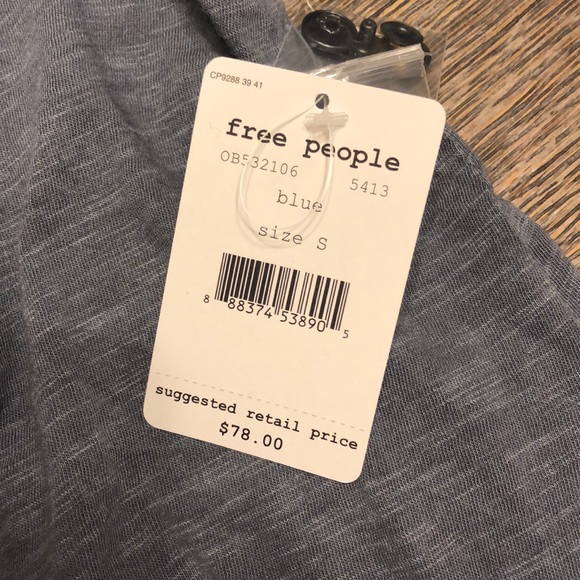 NWT Free People Monday Morning Top. Blue. Small. - Picture 6 of 7